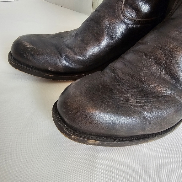 Corral Men’s Cowboy Boots Size 10 Chocolate Brown Leather Round Toe Western - Picture 8 of 15